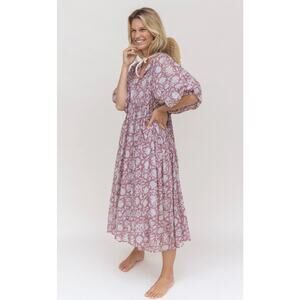 Daughters of India Kyra Midi Dress in Musk Size XL Cotton